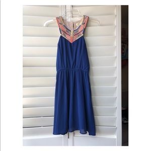 Embroidered blue dress